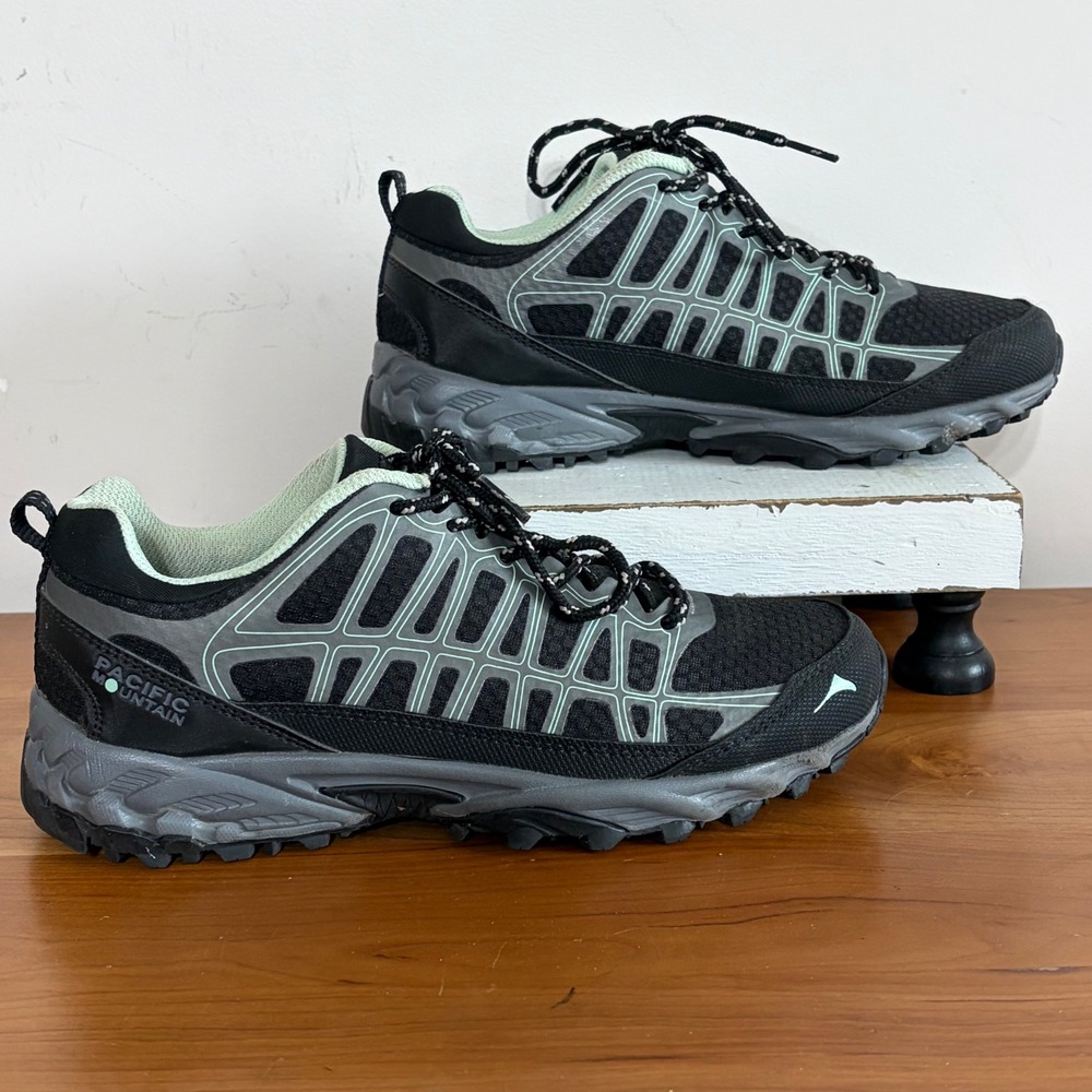 Pacific Mountain Dasher Trail Running Shoes Black Mint PM005520-004‎ Womens 6.5